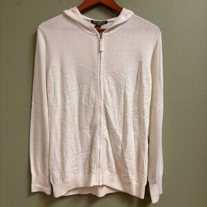 Tommy Bahama Womens Sea Glass Tropical Hooded Sweater Size L Zip Coastal Beach